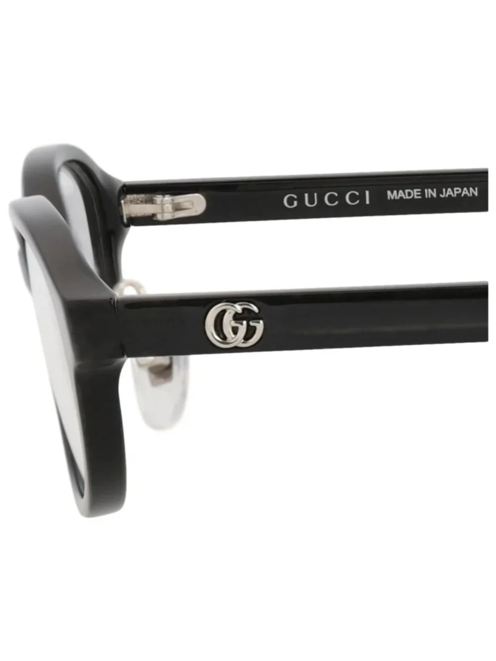 New Gucci Women's Eyeglasses Round Oval Recycled Acetate Frame Black Black
